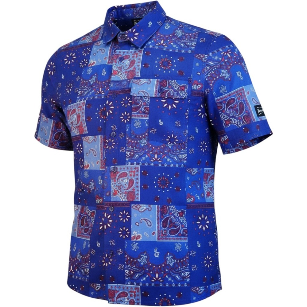 SNOOP DOGG SUPPLY Casual Shirt Mens XXL Blue Bandana Print Short Sleeve NEW